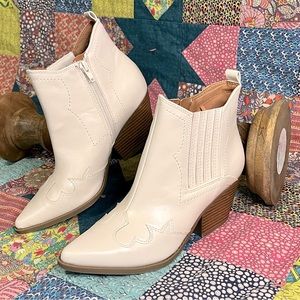 Indigo White Ankle Boot/ Cowboy Style